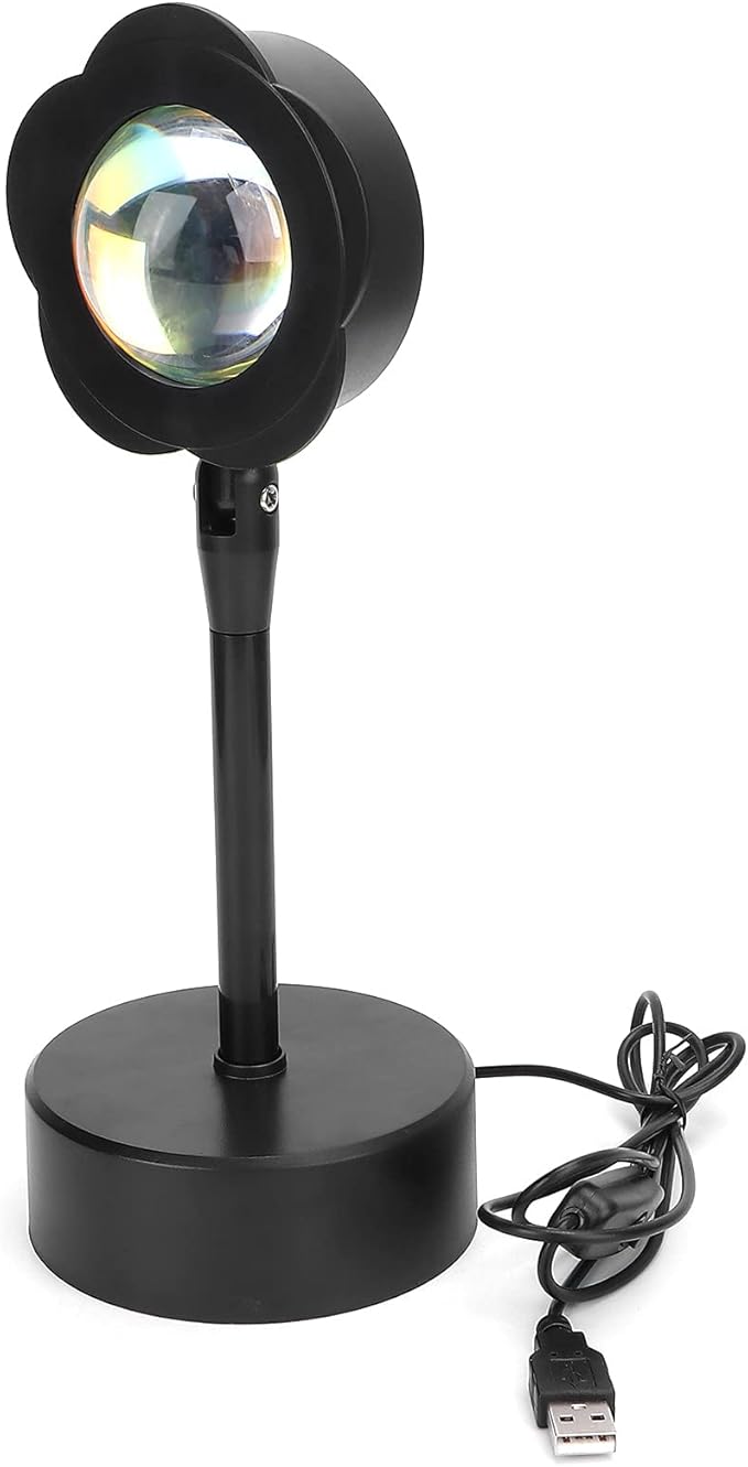 Sunset Projection Lamp, LED Atmosphere Light with 180 Degree Rotation, USB Powered Rainbow Sunset Night Light for Room Decor, Photography, Studio and Romantic Ambience (Rainbow)