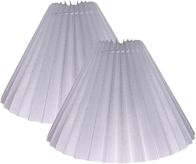 Small lampshades for table lamps, pleated, set of 2. Suitable for E27. 9"x6.2" Compatible with any interior. (White)