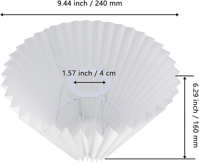 KUMGROT E26/E27 Small Pleated Lamp Shade Scalloped Lampshades Lights Replacement Barrel Drum Lamps Shades for Bedroom Living Room Home Office Decor White