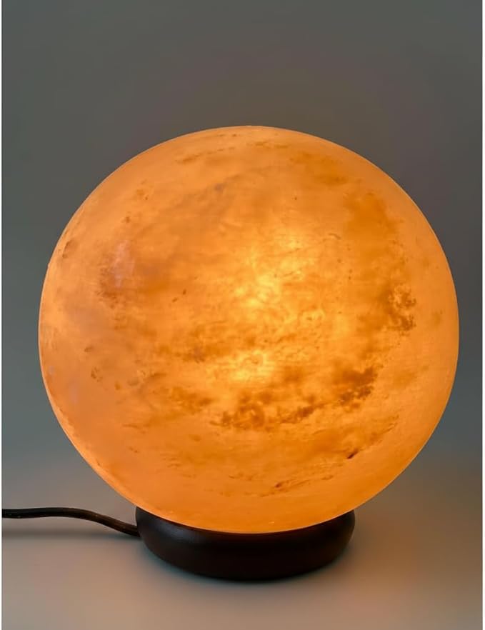 Himalayan Pink salt globe Shape Lamp with dimmer switch and a pair of bulbs (HL-GLOBE)