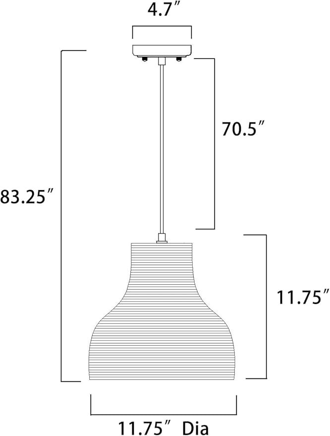 Edvivi Pendant Light with Nordic Style Funnel Paper Shade, 1-Light 11.75 in. Dia Natural Brown Cardboard Chandelier, Adjustable Hanging Light Fixture for Dining Table, No Bulbs Included