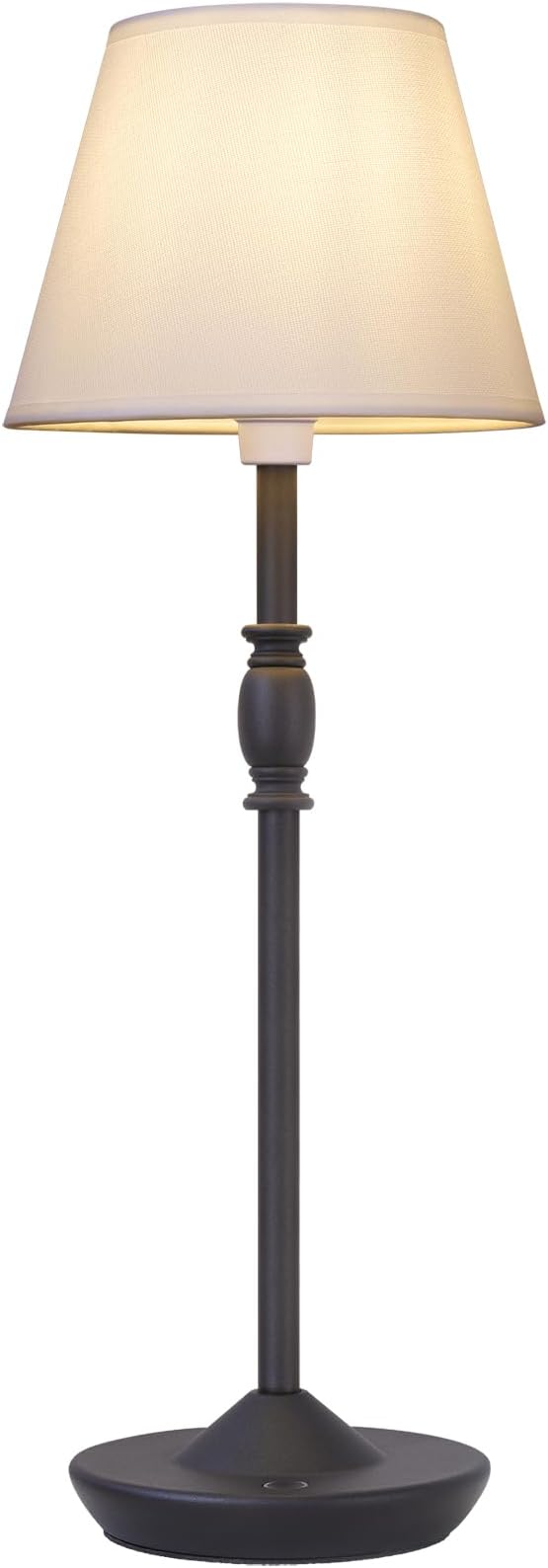 Cordless Table Lamp Portable Small LED Touch Lamp with Dimmer, 18" 2700K Rechargeable Battery Light for Bedside, Dining Room, Bedroom Lamp, Patio, Bar, Night Light, Bathroom (Sand Black)