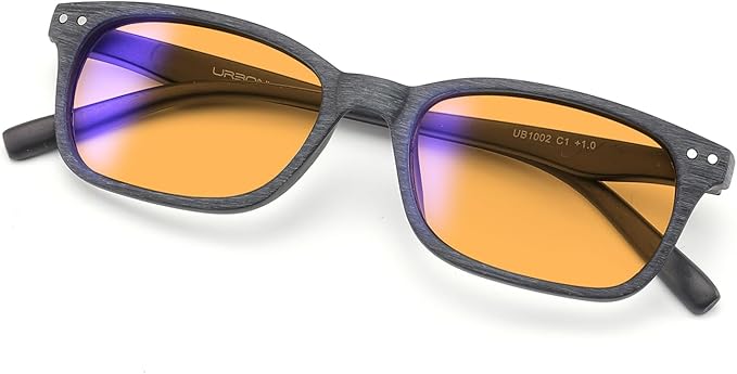 Blue Light Blocking Reading Glasses - For Better Sleep, Reduce Eye Strain for Women + Men, With Wooden Finishes