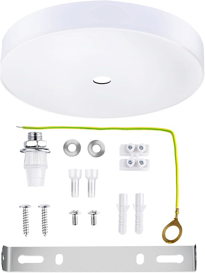 Arturesthome 5.9" White Ceiling Plate Light Kit Rewind Single Hole with Hardware,Ceiling Canopy for Pendant Lighting or Chandelier,Easier to Install Than Standard Canopies