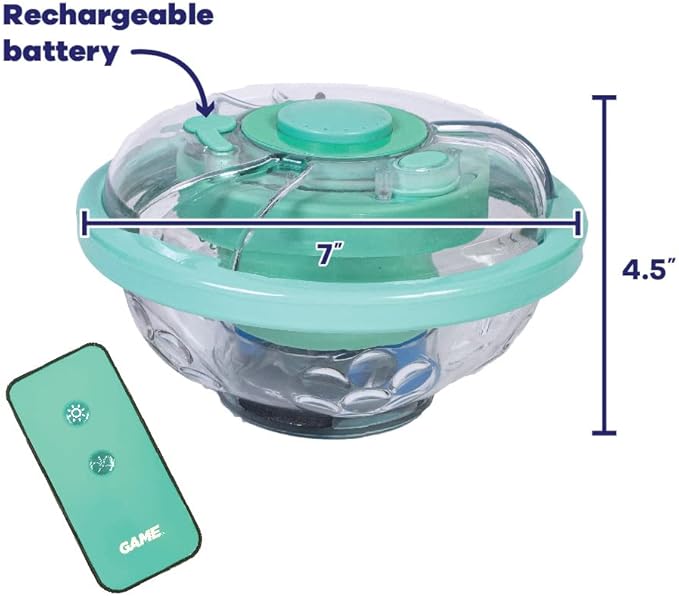 Game Pool Lights - 8 Colors 8 Modes, Easily Installable, Remote Controlled, Uses 3 AAA Rechargeable Batteries, for Above Ground Pools