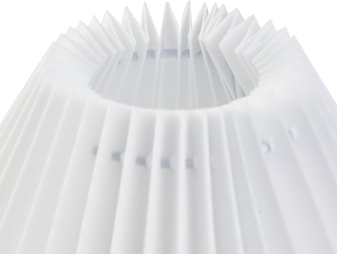 KUMGROT E26/E27 Small Pleated Lamp Shade Scalloped Lampshades Lights Replacement Barrel Drum Lamps Shades for Bedroom Living Room Home Office Decor White
