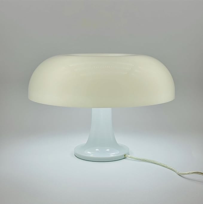 Lotus Atelier Retro Mushroom Lamp for Room Aesthetic Modern Lighting for Bedroom | Cool Retro Living Room Decor (White)