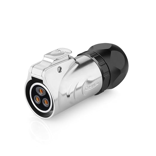 CNLINKO LP20 Reverse Mount 3-Pin Waterproof Circular Electrical Connector, IP68 Female Plug Male Socket for Automotive Machinery and Outdoor Use Quick Connect Aviation Connector (Metal Plug)
