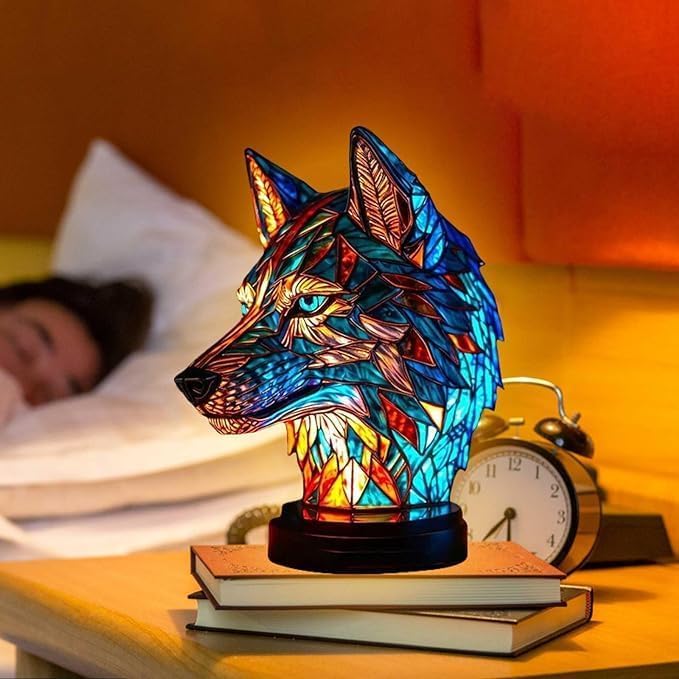 Vintage Animal Night Light Home Decor,Bohemian Resin Decorative Bedside Lamp,Retro Painting Table Lamp Nightlight for Bedroom Decoration, Party Decor,Gift for Animal Lovers,Friends and Familys 5.91In