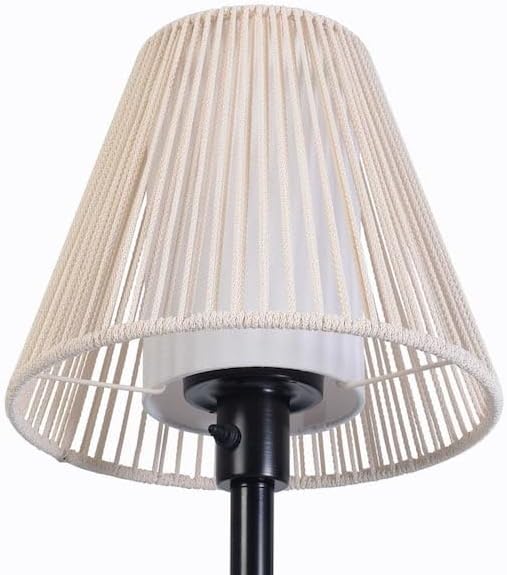 Ceybo 61.5 in. White and Black Outdoor/Indoor Floor Lamp – Weather-Resistant Boho Modern Lighting for Patio, Porch, or Sunroom