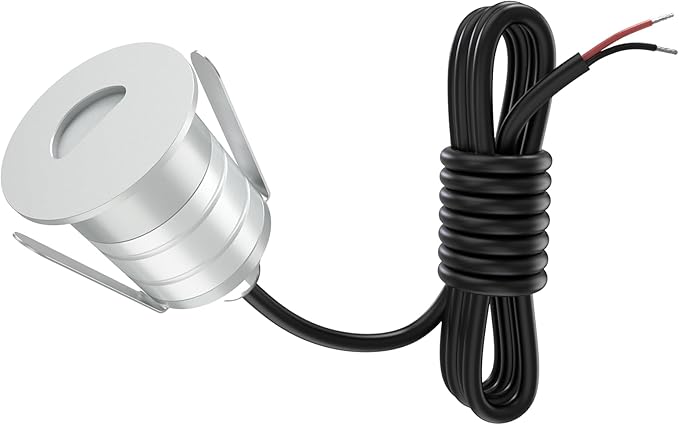 Recessed LED Deck Step Lights, 12V AC/DC 3000K LED Low Voltage Landscape Lighting, IP67 Waterproof 1W Mini In-ground for Garden, Lawn, Yard, Stair, Patio