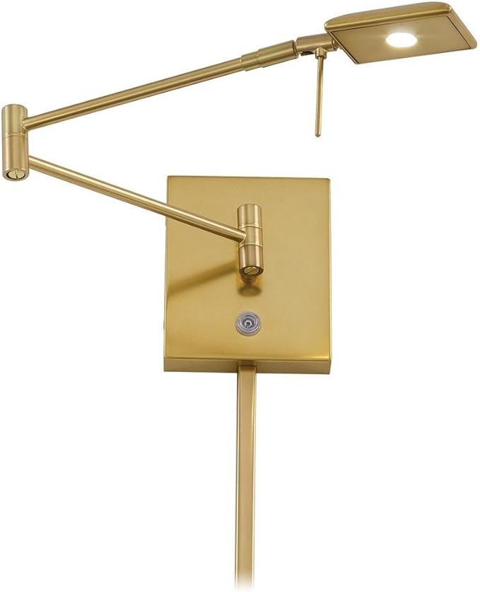 GEORGE KOVACS P4328-248 George's Reading Room LED Swing Arm Wall Lamp, 1-Light, 8 Total Watts, 6.25-in H x 13.75-in W, Honey Gold