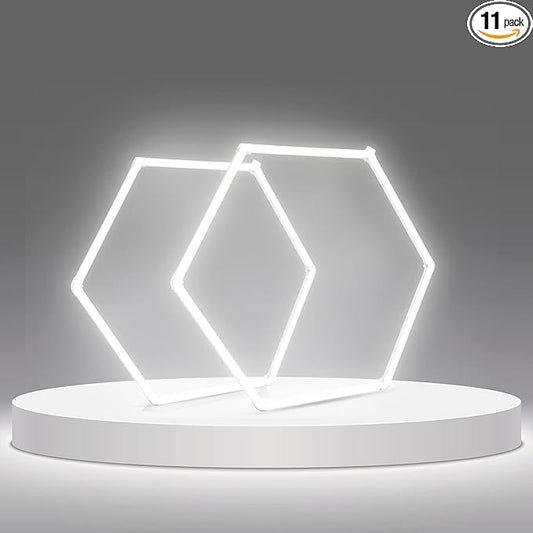 LED Hexagon Garage Light: 12700LM Car Detailing Shop Light, DIY Splicing Ceiling & Wall Decor Lights, for Workshop Basement Gym Warehouse Bar Gaming Room