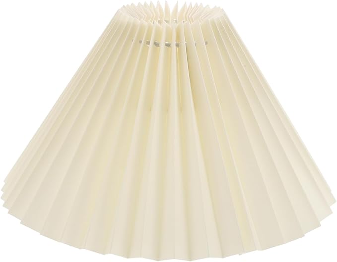 DOITOOL 6.30 Inch Pleated Fabric Lampshade Cover Clip-on Lamp Shade Accessories for Table Lamps Bedroom Living Room Light Shade Replacement