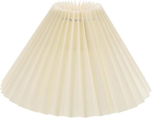 DOITOOL 6.30 Inch Pleated Fabric Lampshade Cover Clip-on Lamp Shade Accessories for Table Lamps Bedroom Living Room Light Shade Replacement