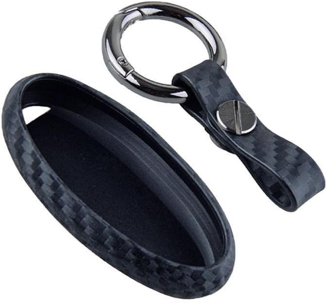 x xotic tech Carbon Fiber Pattern Soft Silicone Key Fob Shell Skin Cover w/ Keychain, Compatible with Nissan Titan Pathfinder Altima GT-R 370Z Infiniti Q50 Q60 QX50 G37 Smart Keyless Entry Key