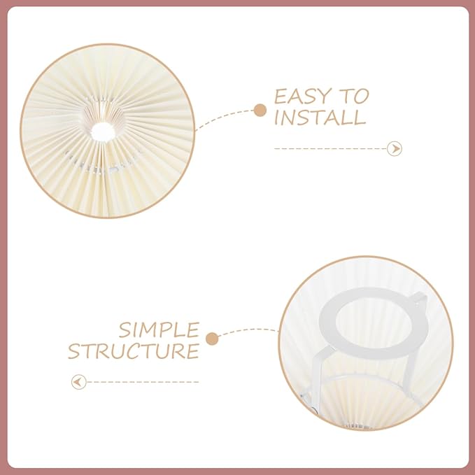 6.3 Inch Umbrella Pleated Linen Lampshade Fabric Cover for Small Bedroom Lamps Pendant and Table Lamp Accessories