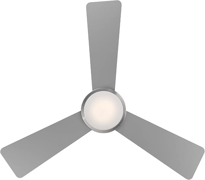 WAC Lighting Hug 3-Blade Aluminum Smart Flush Mount Ceiling Fan in Brush Nickel