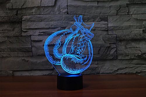 Boxing Glove 3D Illusion Night Light Touch Table Desk Lamp with Remote Control 16 Colors Optical USB LED Night Light for Kids Gift Room Decoration