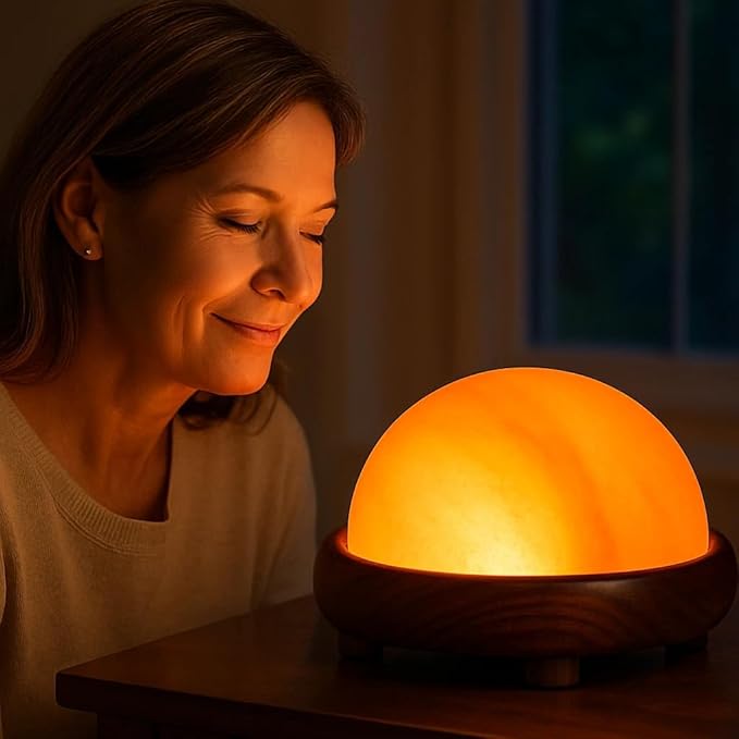 Himalayan Pink Salt Foot Detox Dome Lamp – 5'' Height x 9'' Diameter | Natural Salt Block for Feet Therapy, Relaxation & Detox | Foot Warmer & Spa Salt Lamp
