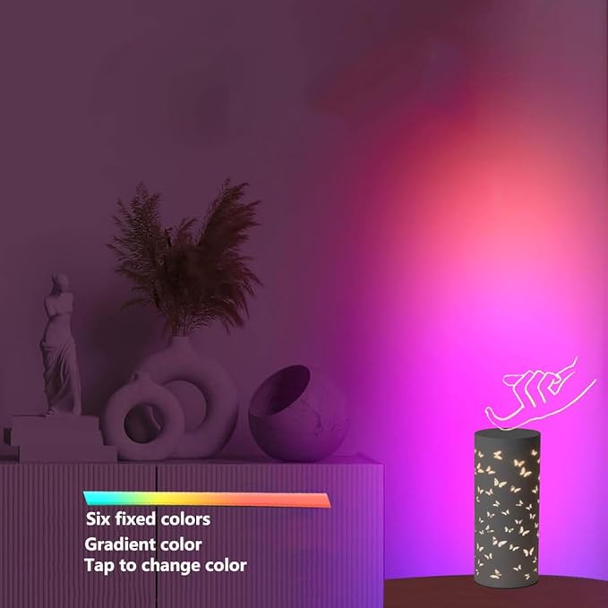 Touch Bedside RGB Table Lamp Rotatable Butterfly Night Light Led Lights for Girls Bedroom Mariposas Living Room Decor Gradient Projector USB Lamps Gift for Birthday Easter Mothers Day