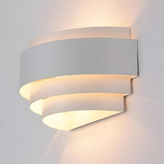 LightInTheBox Modern Wall Sconce Indoor Wall Light Fixture Half Moon Metal Wall Lamp White for Stair Hallway Home Theatre Bedroom (1PCS)