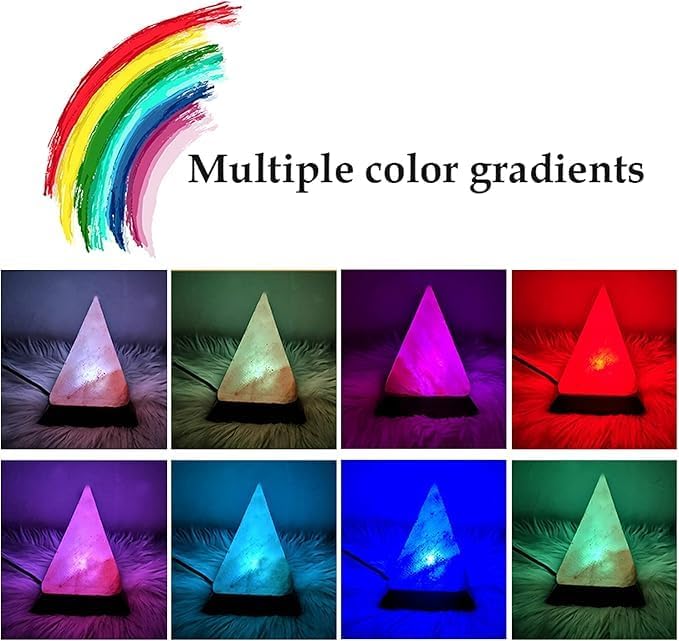 Himalayan Salt Lamp, USB Powered, Night Light Color Changing Lamp,Unique Gift Idea (Pyramidnew)