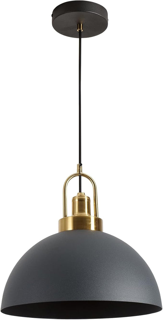Modern Industrial Black Pendant Light - 13.58 Inch Diameter Pendant Light- 78.74 Inch Wire Length Perfect for Kitchen Island, Dining Room, Hallway