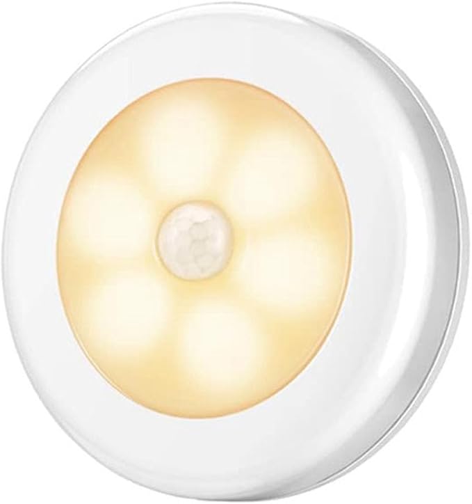 Motion Sensor Night Light, Portable LED Light, Cordless Lamp, Battery Operated Wall Sconces for Corridor, Stairs, Wardrobe, Cabinet, Bedroom, Washroom, Backyard, Garages (Warm White)