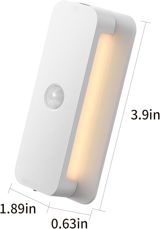 Rechargeable Motion Sensor Night Light 2-Pack,Stair Lights Indoor,Wireless Stick on Anywhere Hallway Lamp/Closet for Bathroom, Bedroom, Kitchen, Cabinet, Stairs, Hallway
