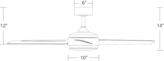 WAC Lighting F-054L-SB/MB Mod 54" Outdoor Ceiling Fan with LED Lights & Remote, Satin Brass/Matte Black