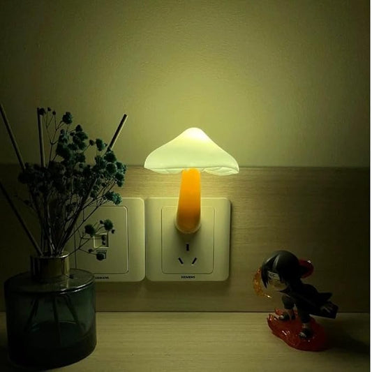 Night Lights Plug into Wall - Sensor LED Mushroom Light, Cute Energy Saving Mushroom Lamp for Adults Kids Living Room Bedroom Kitchen, Bathroom Toilet, Stairs, Hallway Corridor, Gift Ideal, Warm White