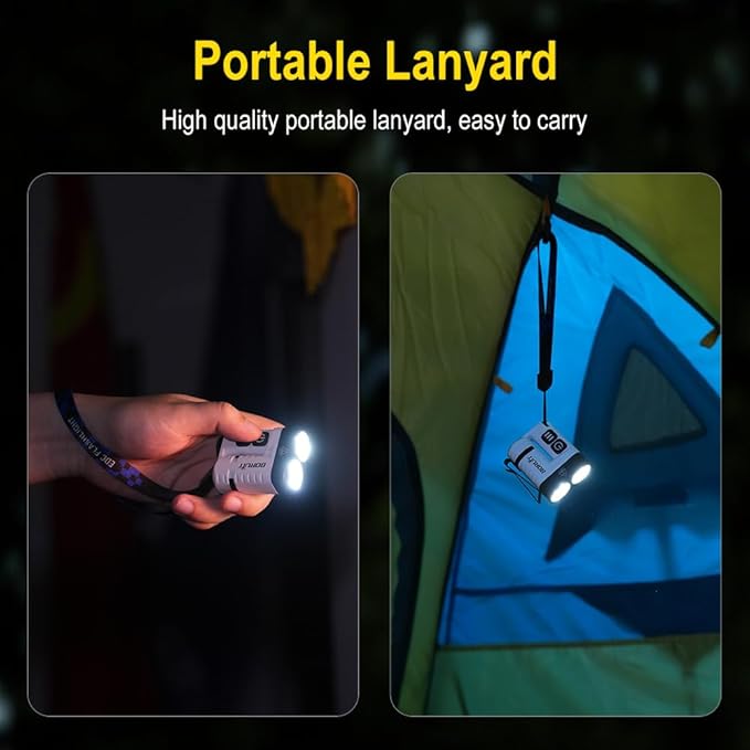 BORUIT U6 Small Flashlights Powerful, Super Bright Mini EDC Flashlight USB C Rechargeable Led Pocket Clip Flash Light with Keychain, Magnetic, Lanyard, IP68 Waterproof