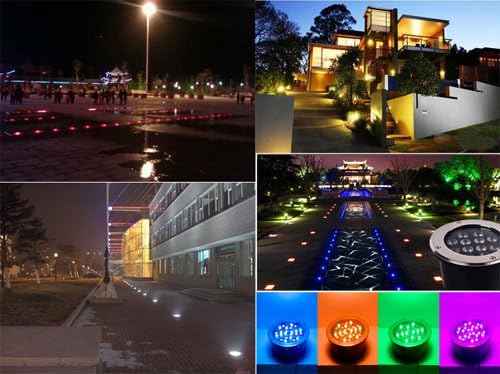 15W AC 120V LED RGB Color Change Outdoor Exterior Buried Spot Light Fixture Underground Flood Lamp Waterproof IP65