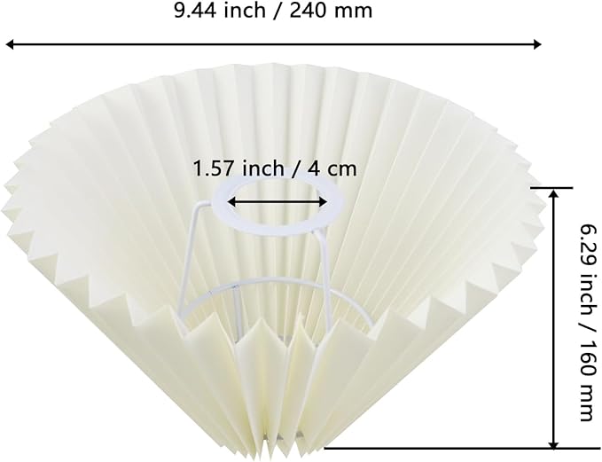 KUMGROT E26/E27 Small Pleated Lamp Shade Scalloped Lampshades Lights Replacement Cute Lamp Shades for Bedroom Living Room Home Office Decor, Cream