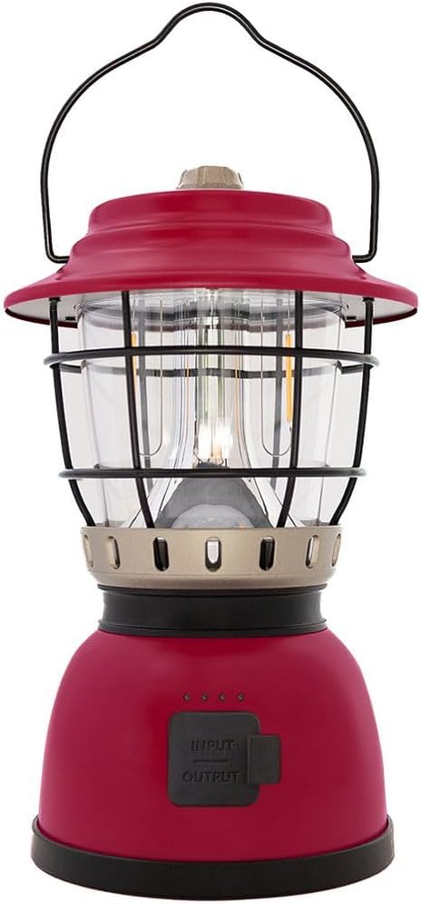 Rechargeable Retro LED Lantern, 800LM, Stepless Dimming, Omni-Directional Light Distribution, 4400mAh Power Bank, 2 Color Temperatures, IPX5 Water Resistant, Power Outages, Emergencies, USB Cable