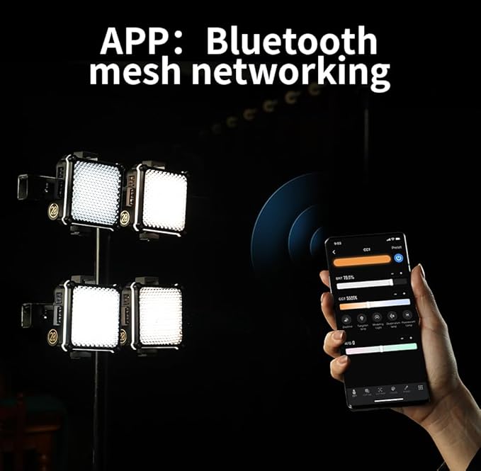 ZHIYUN FIVERAY M20C RGB Video Light [Official], 20W Portable Camera Light, HSI Mode, TLCI 96+, Temperature 2500K-10000K with 9 Light Effects, Support App Control and PD Fast Charge