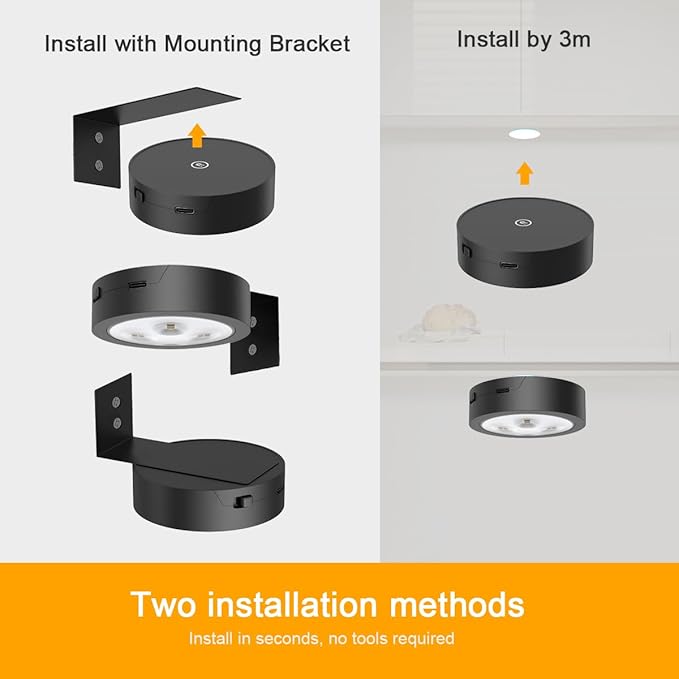Picture Lights Rechargeable Battery Operated Wall Art Lights,Wireless Magnetic Painting Light with Remote,LED Timer&Dimmable Picture Frame lights for Artworking Picture Wall Decor(Black, 3Pack)