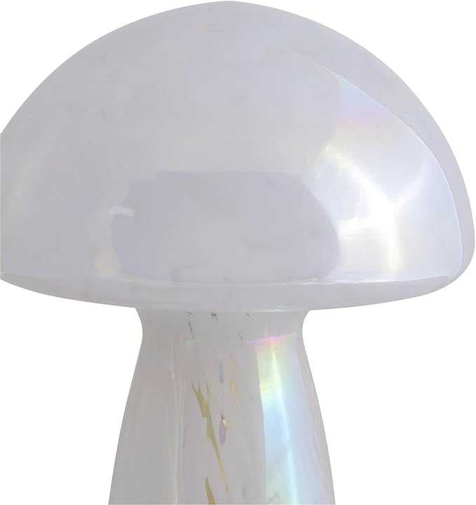 Urban Lifestyle 12" Iridescent Tortoise Glass Mushroom Lamp, Modern Retro Table Lamp for Bedroom, Living Room, or Office Décor
