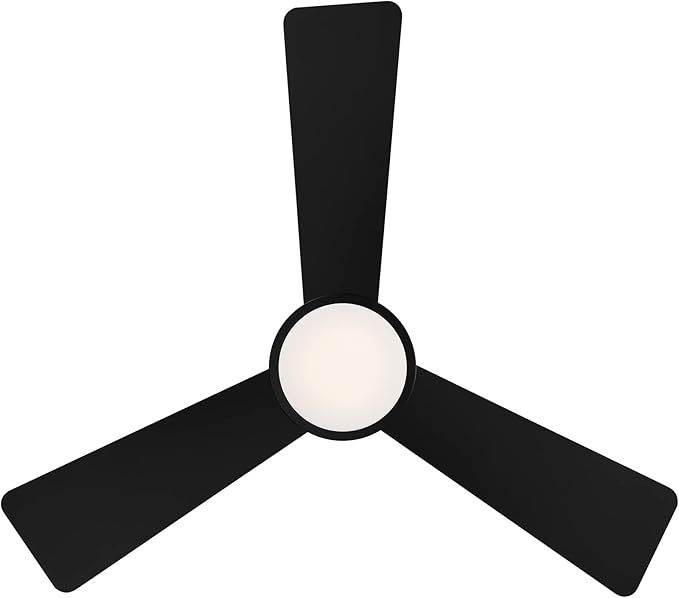WAC Lighting Hug 3-Blade Aluminum Smart Flush Mount Ceiling Fan in Matte Black