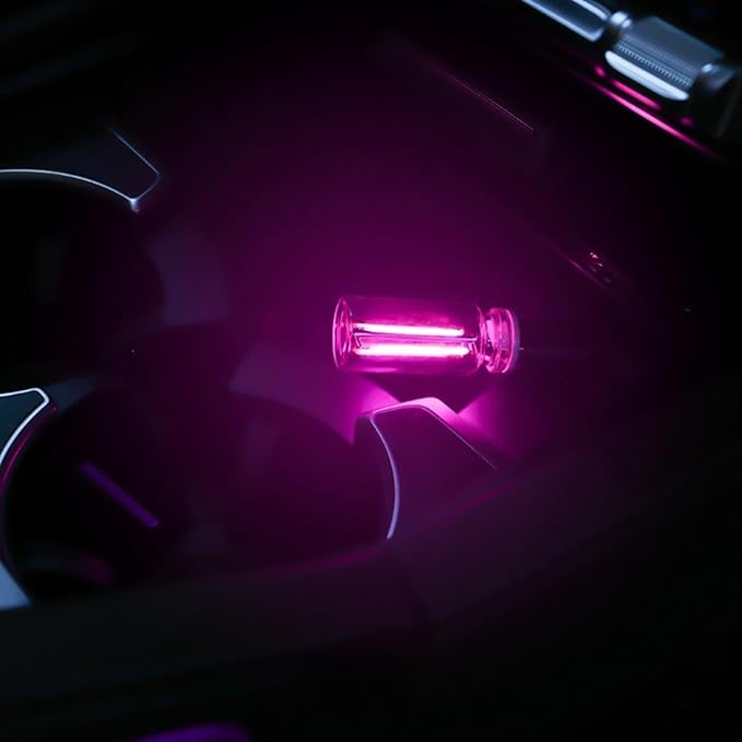 Car USB Night Light Bulb, Touch Dimmable Car Interior Ambient USB LED Lights Lamp,Portable Mini Glass Bottle Night Lamp, for Camping, Holiday Decoration, Party, Bedroom,Purple