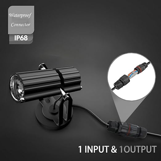 4Pcs 2-pin Wire Connectors Low Voltage Wire Connector Outdoor Electrical Box Waterproof IP68 Quick Splice Wire Terminals Suitable for Low Voltage Landscape Wire(Waterproof up to 4 Meters)
