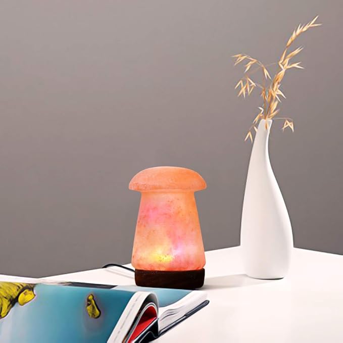 Himalayan Salt Lamp, USB Powered Color Changing Mushroom Shaped Lamp Unique Gift For Home Decore and Relaxation