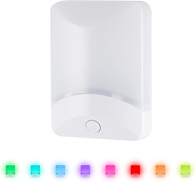 GE Color Changing LED Night Light for Kids, Dusk to Dawn Sensor, Home Decor Apartment Essentials, Wall Lights for Bedroom, Ambient Lighting, Nightlights Plug in, 1 Pack, 34693