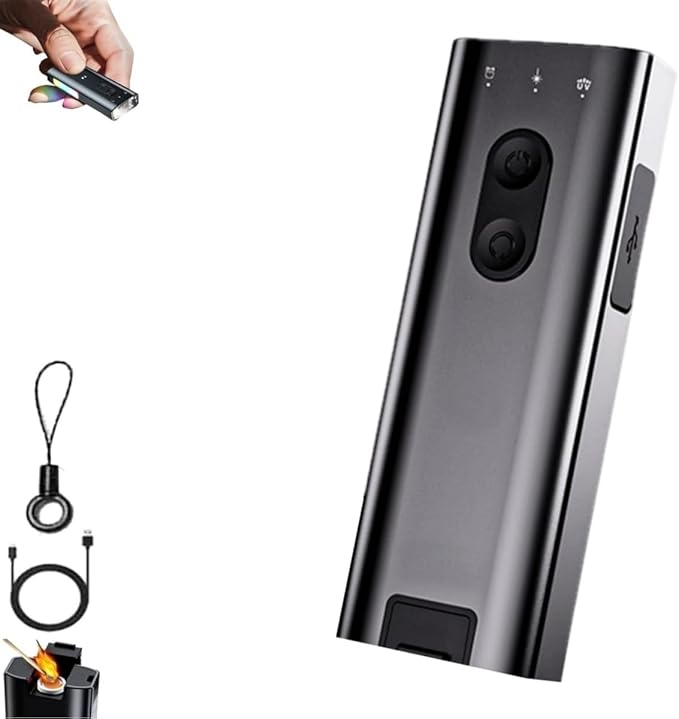 Ultramulti EDC Keychain Tool,Rechargeable Mini Flashlight with Magnet,RGB Side Light, 800LM Pocket Light,for Outdoor, Camping & Emergencies ﻿ (Black-1pcs)