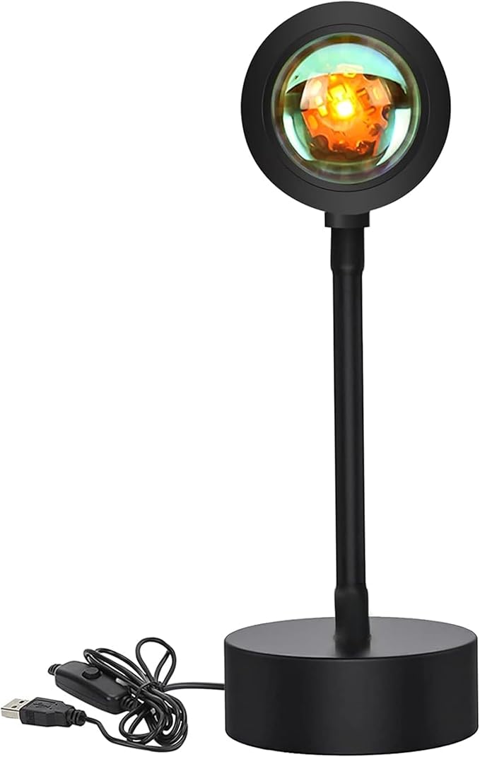 Sunset Lamp Projector, Sunset Light with 16 Colors Changing Projector LED Lights Floor Lamp Room Decor Night Light for Party Bedroom Decor, 360 Degree Rotating Rainbow Sunlight Lamp
