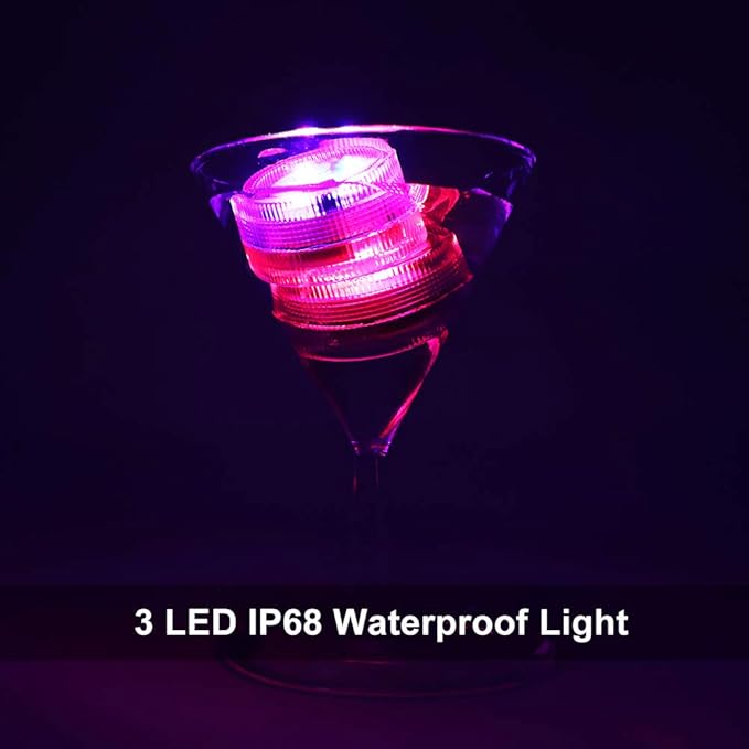 Mini Submersible LED Lights with Remote Control, Waterproof Small Tea Lights Candles, 1.5" Multicolor Submersible Lights for Vases Fish Tanks Hot Tubs, Pond Pool, Parties Wedding Halloween