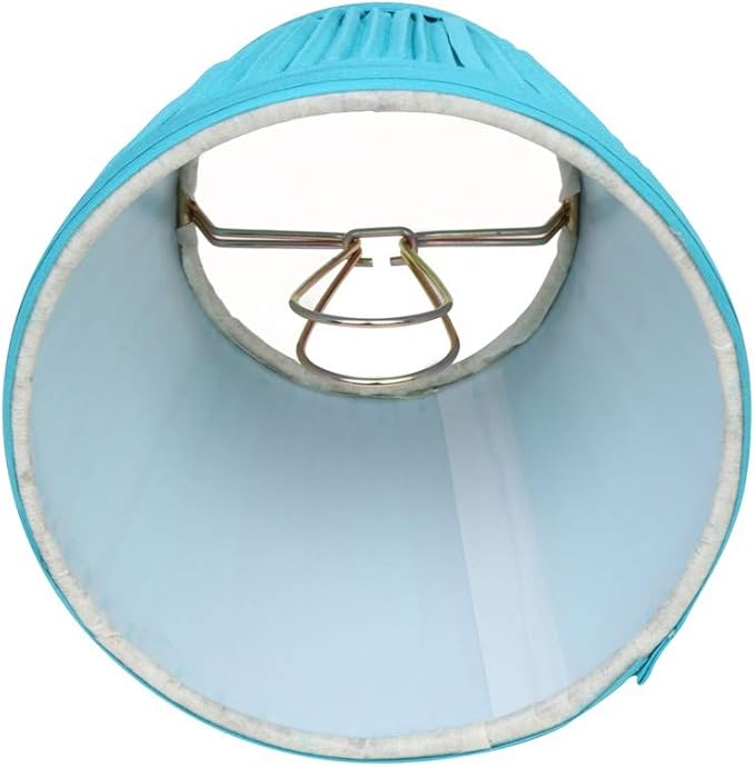 Renovators Supply Manufacturing Small Clip On Lamp Shade Blue Fabric 4" Tall Vintage Clip On Drum Style Pleated Shade Fits Chandelier Candelabra Bulb Living Or Bedroom Lampshade Replacement