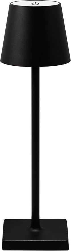 Black Cordless LED Desk Lamps Portable Powered by a 5000mAh Battery, offering stepless dimming and 3 Color Modes, for bedrooms, Restaurants, Bars, Camping, and Outdoor (Black-2pc)