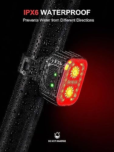 Bike Lights, Rechargeable Bicycle Lights Set Super Bright 8+12 Modes, IPX6 Waterproof Bike Lights for Night Riding/Cycling Safety, Front and Back Taillight Reflectors, 58 Hrs Long Battery Life